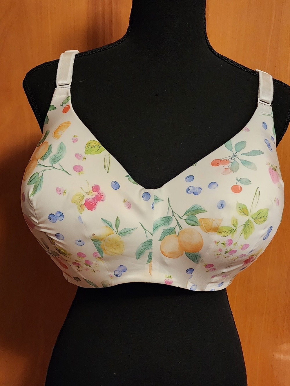 Torrid White Floral Print Wireless Bra